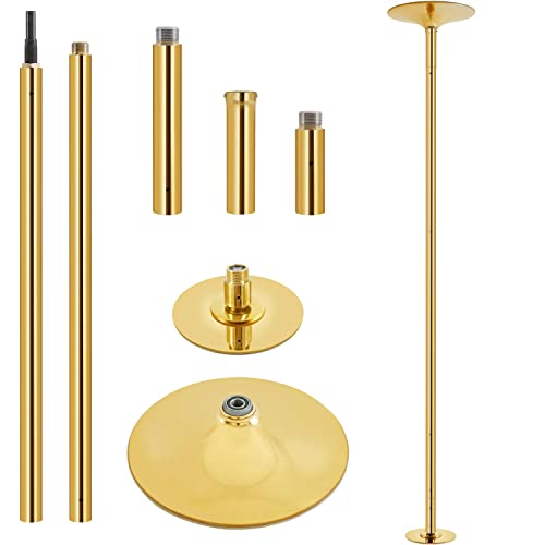 Yaheetech Professional Stripper Pole Spinning Static Dancing Pole Portable Removable 45mm Dance Pole Kit for Exercise Club Party Pub Home w/Tools - Gold