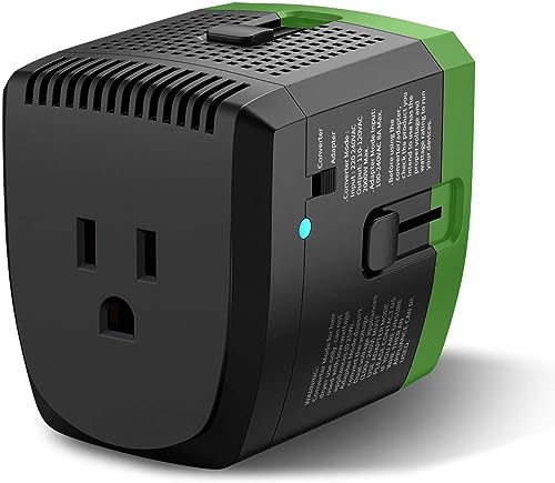 1800W Travel Voltage Converter - Step Down 220v to 110v Power Converter for Curling Irons, 10A Power Adapter - Universal Charging Solution with EU/UK/AU/US Worldwide Plug