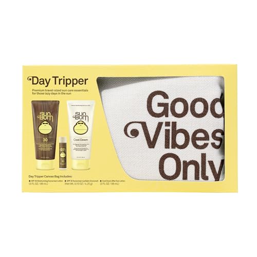 Sun Bum Premium Day Tripper | Travel-Sized Sun Care Pack with Moisturizing Sunscreen Lotion, Sunscreen Lip Balm and Cool Down Lotion | Hawaii 104 Reef Act Compliant Broad Spectrum UVA/UVB Protection