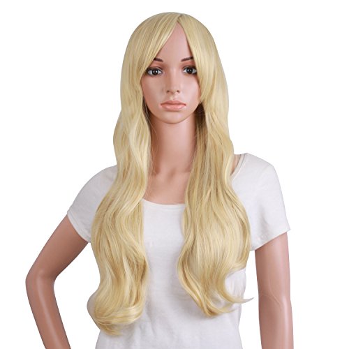 MapofBeauty 50cm/ 20 inch Long Curly Natural Fashion Beautiful Wig (Blonde)