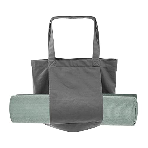 Bejetca Canvas Tote Bag, Yoga Mat Bag With Pocket Shoulder Bag, Women's Yoga Handbag Fitness Bag, Suitable For Office, Exercise, Pilates, Travel, Beach And Gym