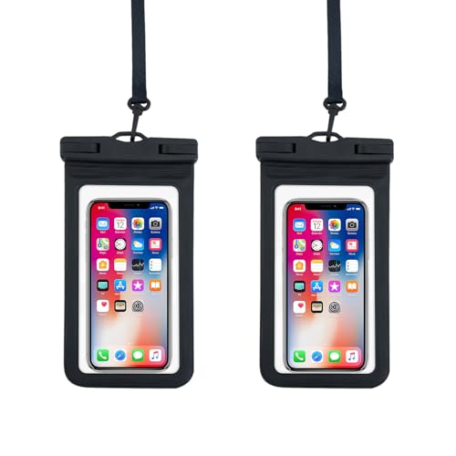 Waterproof Pouch IPX8 Cellphone Dry Bag Case Waterproof Phone Case for iPhone 15 14 13 12 Pro Max XS 2Pack up to 8.3' (Black+Black)