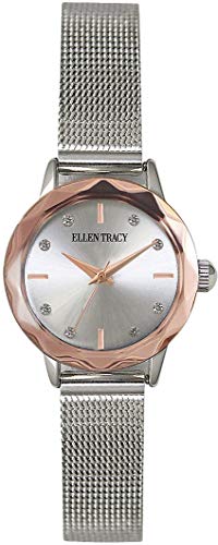 Ellen Tracy Womens Silvertone Face Mesh Watch One Size Silver