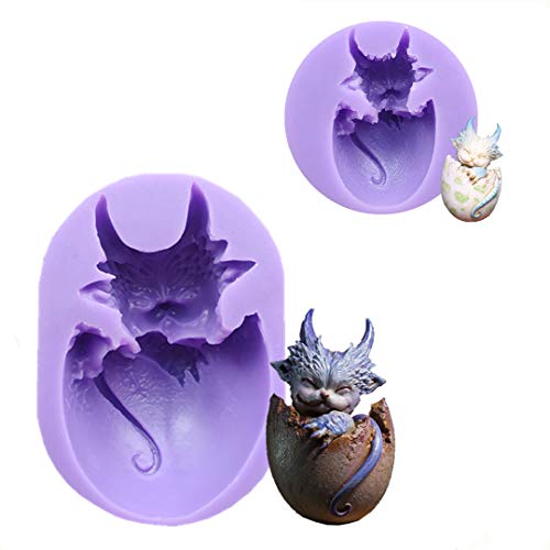 2 Pcs Dragon Fondant Silicone Cake Molds, Animals Dragon Eggs Mould Chocolate Candy Mold Sugar Craft Molds Cake Decorating tools by Runloo