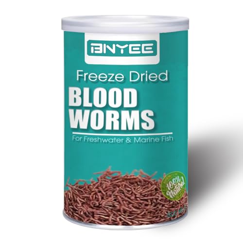 Freeze Dried Bloodworms Fish Food - 2 OZ Tropical Freshwater Betta Fish Aquatic Food