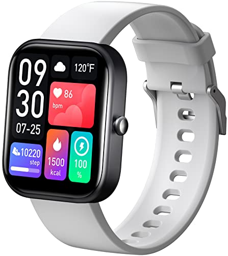 findtime 2.0' Big Face Smart Watch Bluetooth Call iOS Android Wrist Watches 100+ Multi Sport Modes GPS Track Recording Step Tracker Stopwatch Calorie Counter Music Control AI Voice Grey