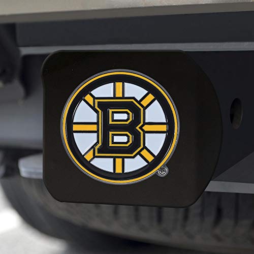 Boston Bruins - NHL - Black Metal Hitch Cover with 3D Gray Team Logo by FANMATS - Unique Stainless Steel Molded Design – Easy Installation on Truck, SUV, Car - Ideal Gift for Die Hard Hockey Fan