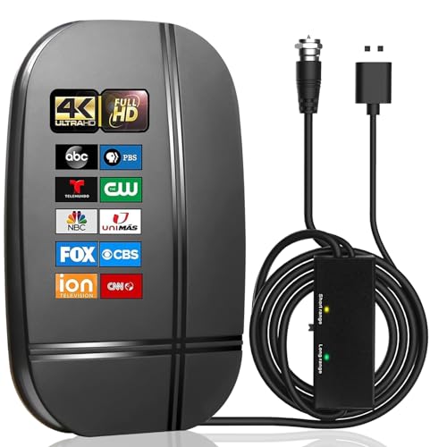 TV Antenna Indoor - Digital Antenna for TV Support 4K 1080p Antenna TV Digital HD Indoor -TV Antenna Indoor for Smart TV and All Older TV's-Signal Booster 16.5 FT HD Antenna TV Cable