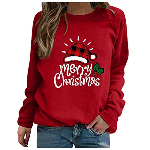 SHAOBGE Lightning Deals Of Today, Christmas T Shirts For Women Slouchy Sweatshirt For Women Green Cream Oversized Sweatshirt Women Oversized Cream Sweatshirt Warehouse Clearance