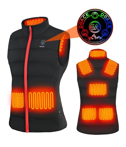 DOACE Heated Vest for Women, Smart Electric Heating Vest Rechargeable, USB Warming heated Jacket, Battery Not Included… (Large)