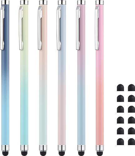 Stylus Pens for Touch Screens, Linfanc 6 Pack Stylus Pens for iPad High Sensitivity and Precision Capacitive Stylus Pens for iPhone All Touch Screens Devices, Extra 12 Replacement Tips