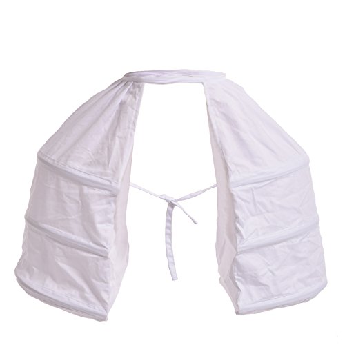 Blessume Victorian Dress Double Pannier Petticoat, White, One size