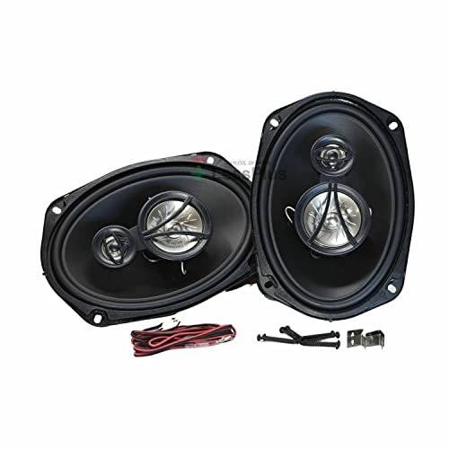 CERWIN-VEGA! XED Series 6'x9' Inch 3-Way Coaxial Car Speakers - 350W MAX Power, 4 Ohm Audio, Durable Poly Cone & Metal Dome Tweeters, Butyl Rubber Surround, Ideal for Car Speakers XED693