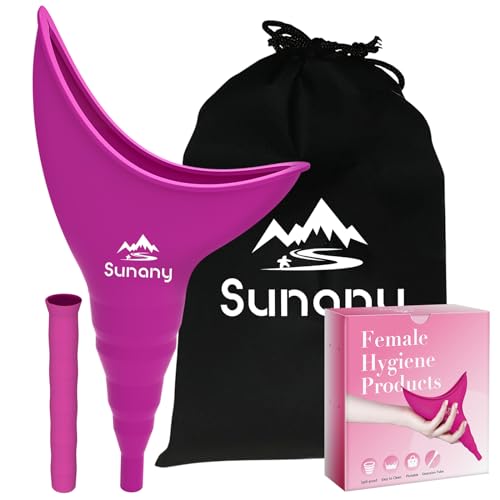 Female Urination Device,Reusable Silicone Female Urinal Foolproof Women Pee Funnel Allows Women to Pee Standing Up,Women's Urinal is The Perfect Companion for Travel and Outdoor (Fuchsia)