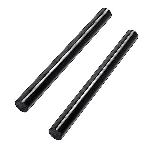 (2 Pcs) Round Acetal Copolymer Rods - 1/2 -Inch Diameter and 12-Inch Length Opaque Black Acetal Copolymer (POM) Plastic Round Rod