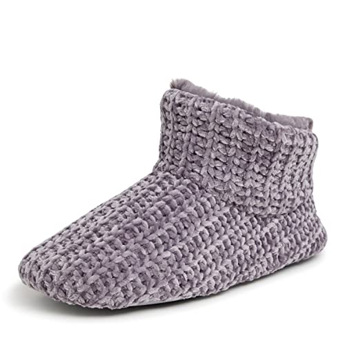 Dearfoams Women's Chenille Bootie Slipper, Excalibur, Large