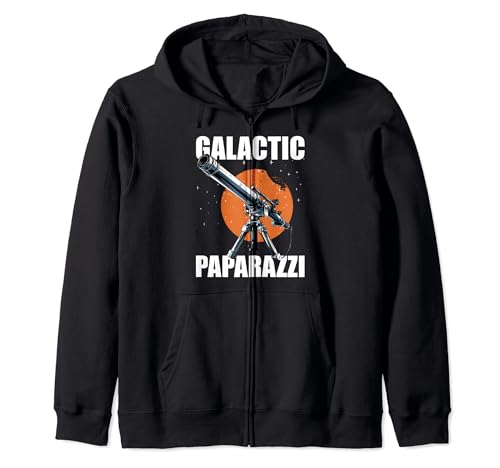 Galatic Paparazzi Astrophotography Astronomy Telescope Zip Hoodie