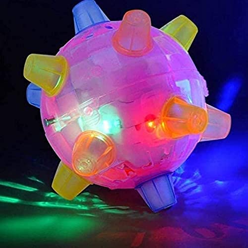 LARDERGO Pet Toys for Dog, Colorful Jumping Activation Ball with Light and Music, Bouncing Activation Ball for Dogs-4.5'