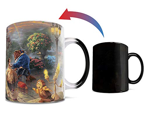Thomas Kinkade's 'Beauty and the Beast Falling In Love' Morphing Ceramic Mugs,11 ounces