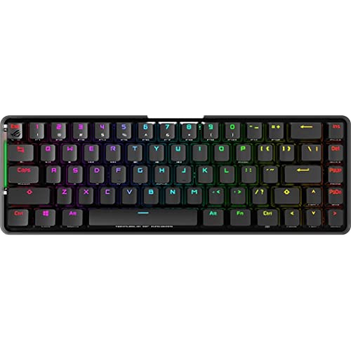 ASUS ROG Falchion NX 65% Wireless RGB Gaming Mechanical Keyboard | ROG NX Blue Clicky Switches, PBT Doubleshot Keycaps, Wired / 2.4G Hz, Touch Panel, Keyboard Cover Case, Macro Support,Black/ Gray