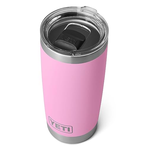 YETI Rambler 20 oz Tumbler, Stainless Steel, Vacuum Insulated with MagSlider Lid, Power Pink