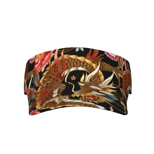 Gold Dragon Hats Adults Dragon Visor Hat Adjustable Cap Sports Sun Visor Hats for Men Women
