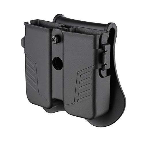 Double Magazine Holster, Universal Magazine Pouch, 9mm/40/45 Magazine Holder for Glock/Sig sauer/S&W/Beretta/Taurus/H&K Single Stack/Double Stack Magazines, Adjustable Paddle Mag Holder