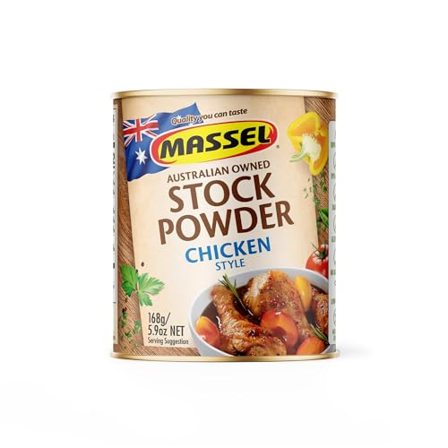 Massel Chicken Style Bouillon Powder, Gluten Free, Low Fodmap Stock, Fat Free, MSG Free, Dairy Free, Non GMO, 0g Trans Fat, Soup Base Seasoning For Ramen, Soup, Stew, No Animal Content, 1 Pack, 168g