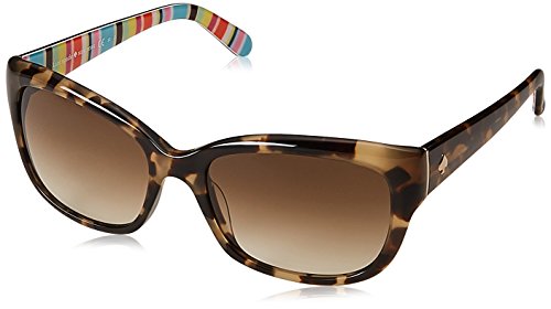 Kate Spade New York Women's Johanna Rectangular Sunglasses, Camel & Tortoise Stripe, 53 mm
