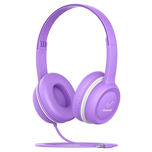 Kids Headphones, Ear Headphones for Kids, Wired Headphones with Safe Volume Limiter 85dB, Adjustable Kids Headphones with Cord 3.5mm Jack Wired for Children/Teens/Boys/Girls/Smartphones/School