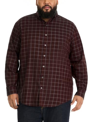 Van Heusen Men's Tall Wrinkle Free Long Sleeve Button Down Shirt, Red Pinot Noir, 3X-Large Big