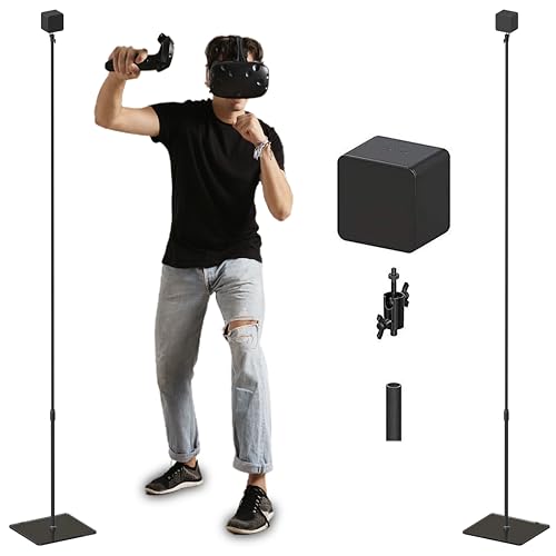 Skywin VR Stand Compatible with HTC Vive & Index Base Station - Tempered Glass HTC Vive Stand for Vive and Rift Constellation Sensors
