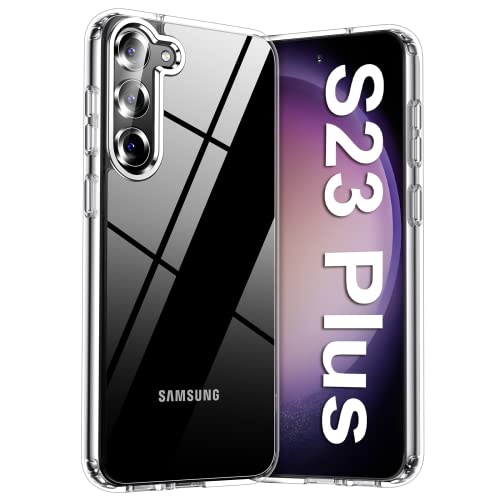 Meifigno Natural Series Designed for Samsung Galaxy S23 Plus Case (6.6 inch), [Anti-Yellow & Super Clear][Military Grade Protection][with A Bonus Soft Clear Case], for Galaxy S23 Plus+, Crystal Clear