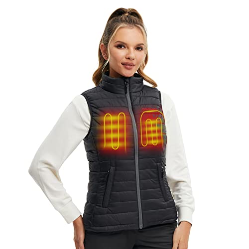 CONQUECO Heated Vest, Women's Lightweight Heated Vest with Battery Pack (Small)