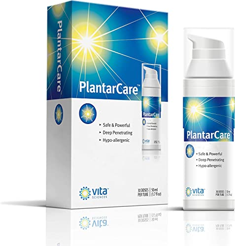 Vita Sciences PlantarCare CF Plantar Fasciitis Foot Cream - Fast Acting Support for Tissue Along the Bottom of the Foot | Capsaicin-Free Formula