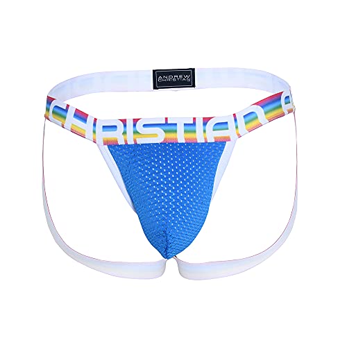 Andrew Christian Pride Mesh Jock w/ Almost Naked, Electric Blue, Large