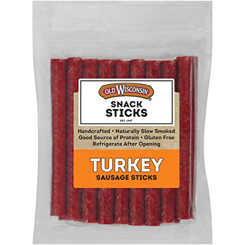 Old Wisconsin Turkey Sausage Snack Sticks, Naturally Smoked, Ready to Eat, High Protein, Low Carb, Keto, Gluten Free, Package, 1 Pound (Pack of 1)