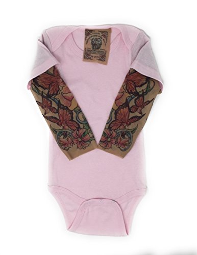 Wild Rose Baby Girls' Tattoo Sleeve Shirt, Butterfly, Pink, 6-12 mos