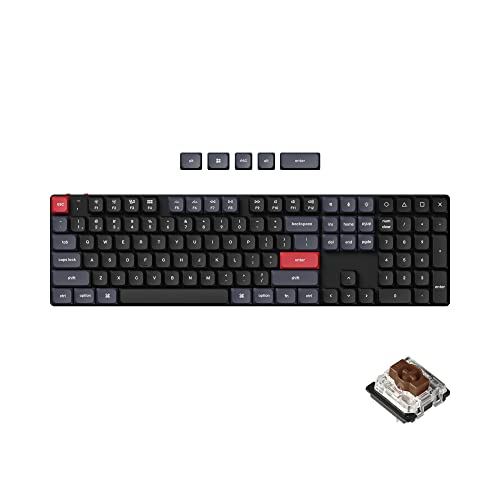 Keychron K5 Pro QMK/VIA Ultra-Slim Wireless Bluetooth/Wired USB Custom Mechanical Keyboard, 108-Key Programmable Macro RGB Backlight PBT Keycaps Low-Profile Gateron Brown Switch for Mac Windows Linux