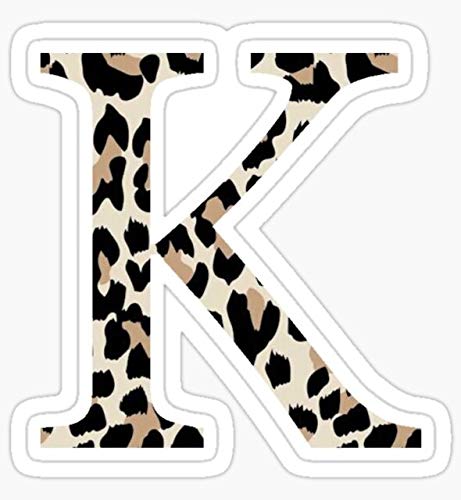 Cheetah Print K Sticker - Sticker Graphic - Auto, Wall, Laptop, Cell, Truck Sticker for Windows, Cars, Trucks
