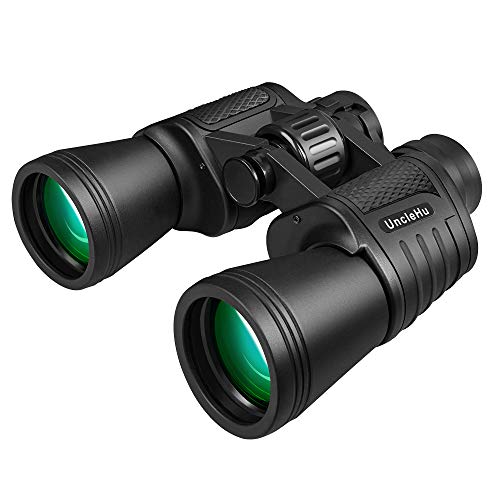 UncleHu 20x50 High Power Binoculars for Adults with Low Light Night Vision, Compact Waterproof Binoculars for Bird Watching Hunting Travel Football Games Stargazing with Carrying Case and Strap