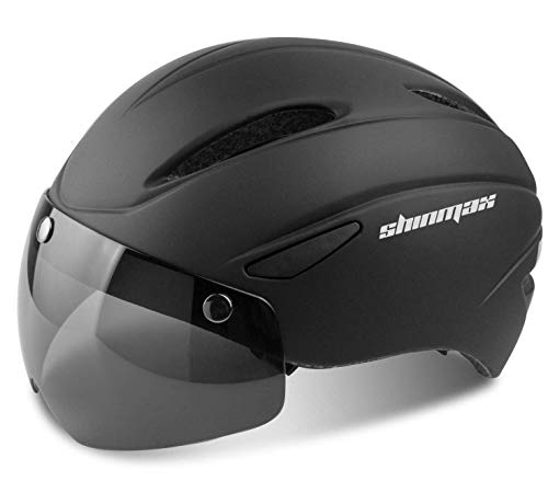 Shinmax Bike Helmet for Men Women, Bicycle Helmet with Detachable Magnetic Goggles & Portable Bag Adjustable for Adult Road Biking Mountain Cycling Helmet (BC-001)