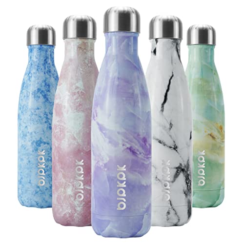 BJPKPK Insulated Water Bottles, 17oz Stainless Steel Water Bottles, Sports Water Bottles Keep Cold 24 Hours and Hot 12 Hours, Kids Water Bottle for School-Dawn