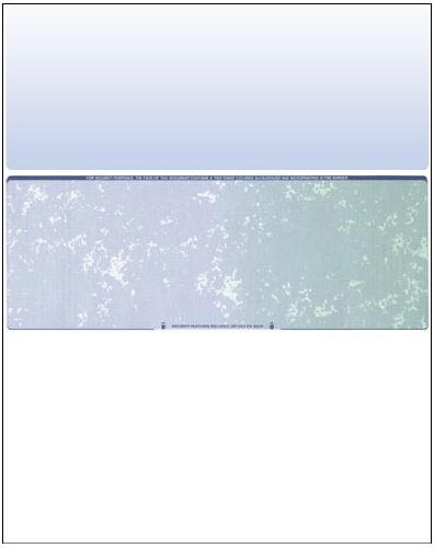 Business Voucher Check Stock - Computer Laser Checks - 1000 Sheets, Check in Middle, Blue/Green Prismatic