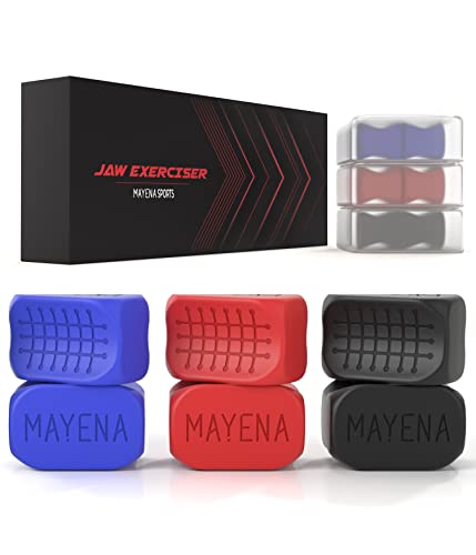 Mayena Jaw Exerciser for Men & Women | 3 Resistance Levels Silicone Jawline Exerciser Tablets| Core Strength Upgraded Model | Powerful Trainer for Multi-Level Users | Slims& Tones the Face