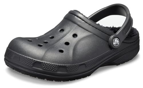 Crocs Unisex-Adult Ralen Lined Clogs | Fuzzy Slippers, Black/Black, 9 Women 7 Men