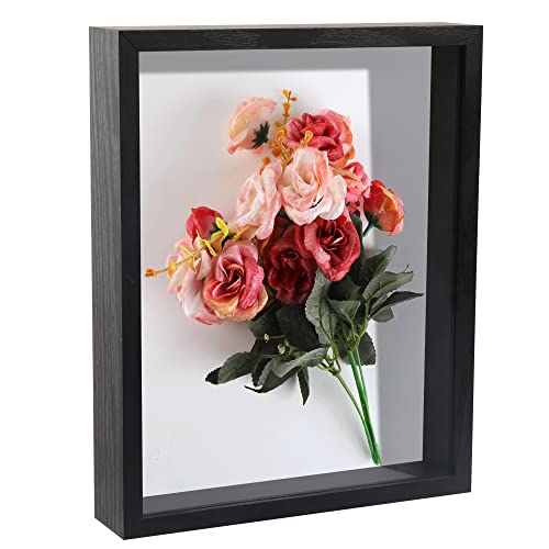 Aynoo 11x14 Shadow Box Picture Frame in Black set 1 Pack Shadow Box Frame 11x14 Black Wood Display Case 11x14 Display Large Shadow Box Picture Frame Display Case Wall Hang Memory Box (SBHSG 1114)