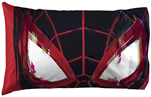 Jay Franco Marvel Miles Morales Gamerverse Be Greater 1 Single Reversible Pillowcase - Double-Sided Kids Super Soft Bedding