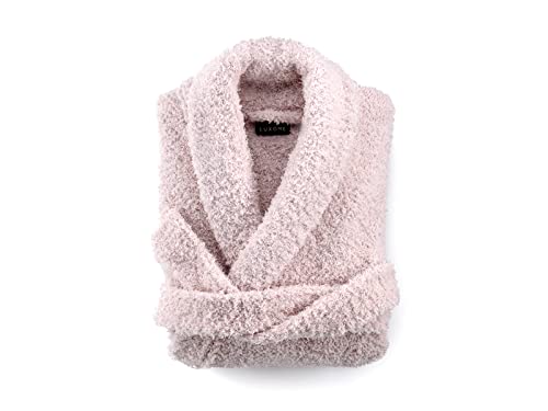 LUXOME Ultra Plush Robe (Large) | Full-length | Dual Belt Loops | Unisex | Soft & Cozy | Blush