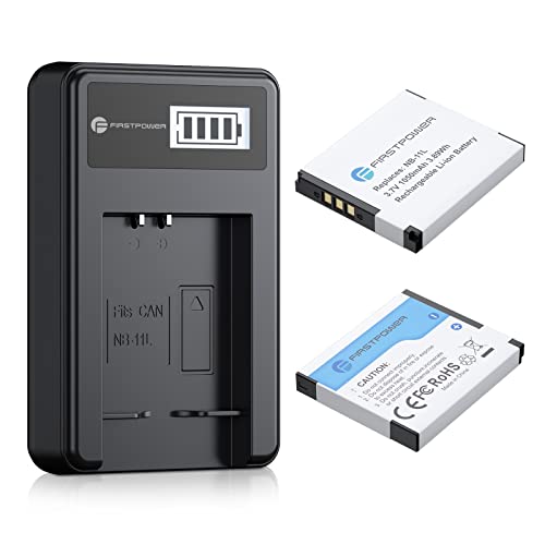 FirstPower NB-11L NB-11LH Battery and USB Charger for Canon PowerShot Elph 180 Elph 360 Elph 110 Elph 130 Elph 135 Elph 150 Elph 190 Elph 320 Elph 340 Elph 350, A4000 SX420 SX410 SX400 and More
